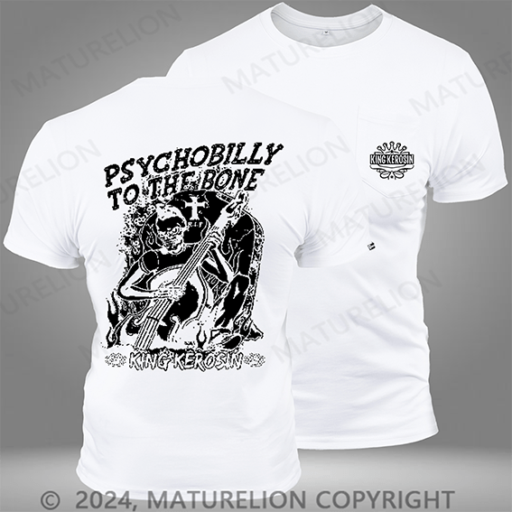 Maturelion King Kerosin Psychobilly to the Bone Mens Pocket T-Shirt