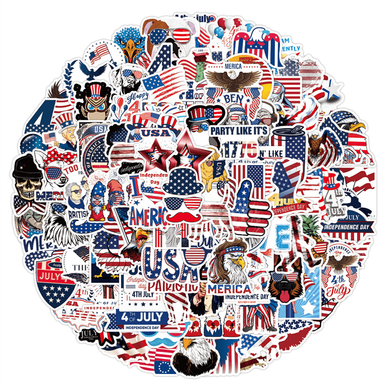 Maturelion American Patriotic Stickers 100 Pcs