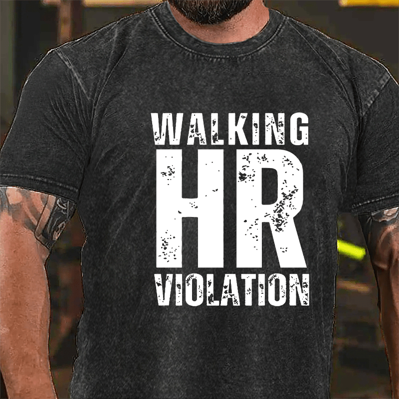 Walking HR Violation Vintage Washed Cotton T-shirt