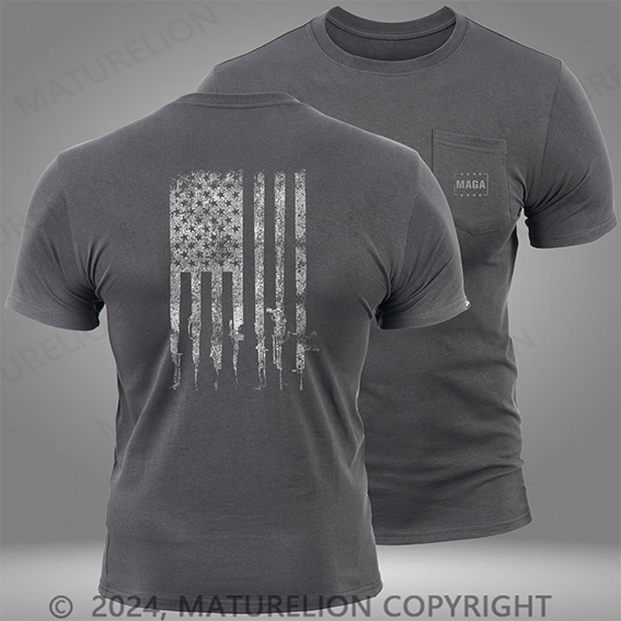 Maturelion Rifle Flag White - Style 1 Pocket T-Shirt