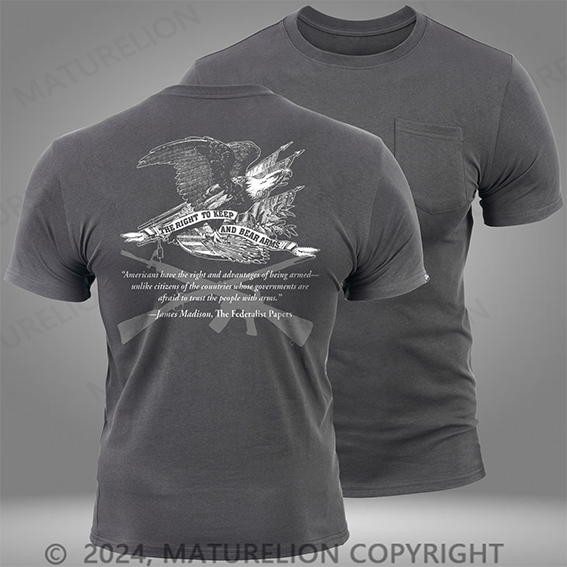 Maturelion Right To Bear Arms Black Pocket T-Shirt