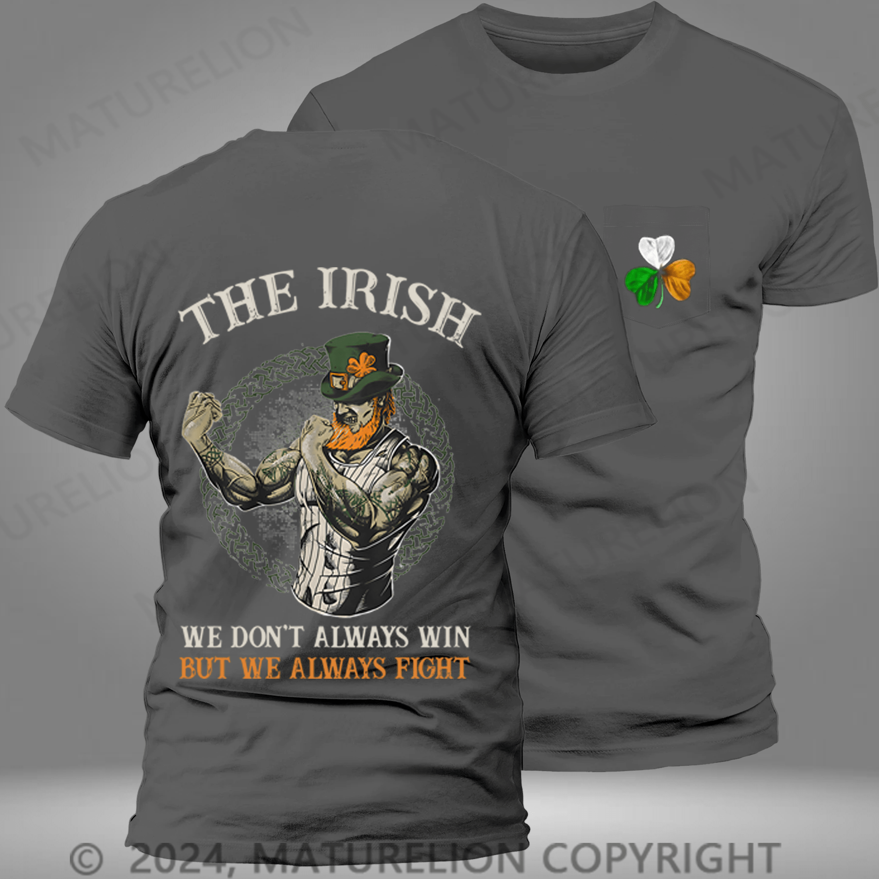 Maturelion St Patrick's T-shirt  Fighting Irish Pocket T-shirt