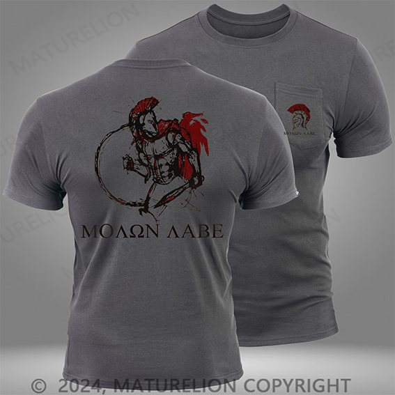 Maturelion Coyote Spartan Warrior Pocket T-Shirt