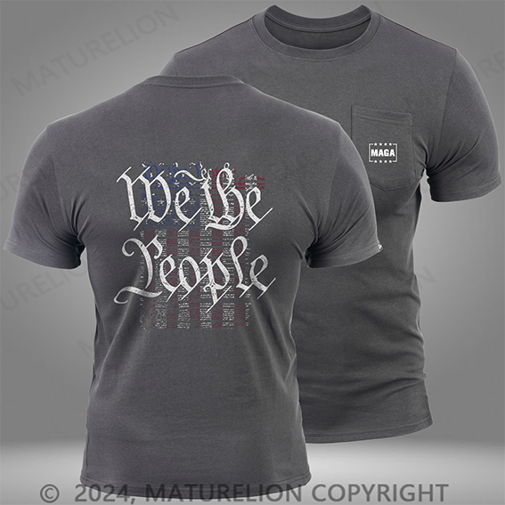 Maturelion We The People Flag Pocket T-Shirt