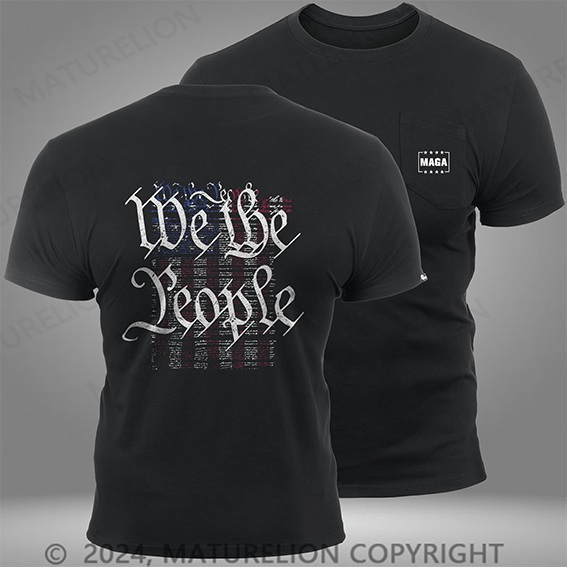 Maturelion We The People Flag Pocket T-Shirt