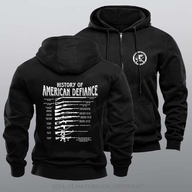 Maturelion Men's Hoodie Historical Rifle Black Zipper Hoodie