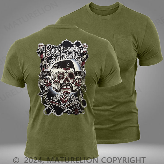 Maturelion Barberia Los Muertos Pocket T-Shirt