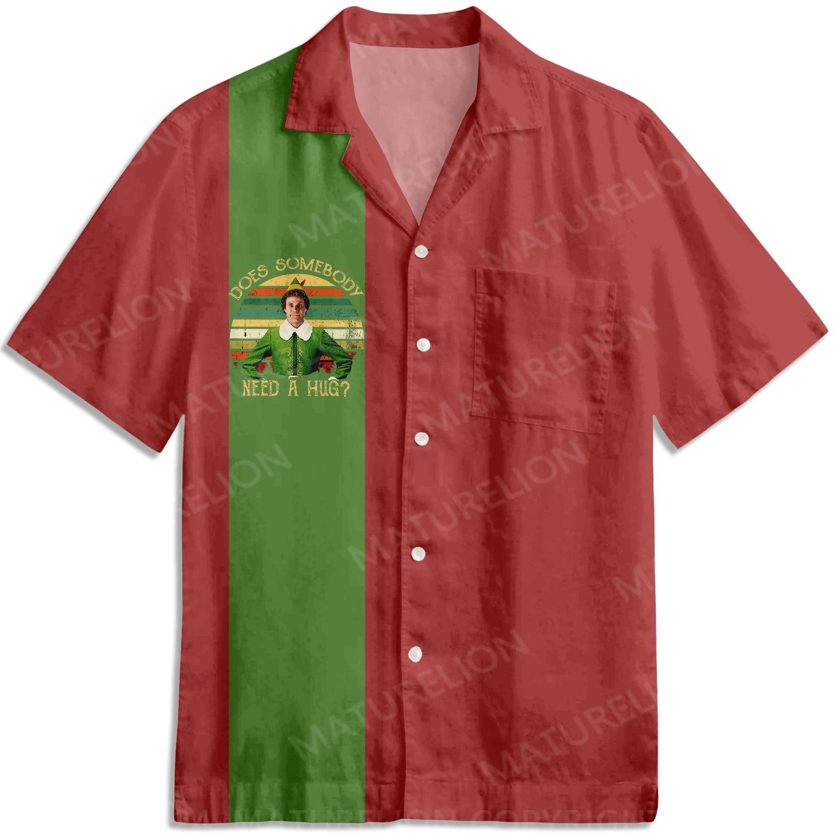 Maturelion Christmas Hawaiian Shirts Buddy Ugly Hawaiian Shirt