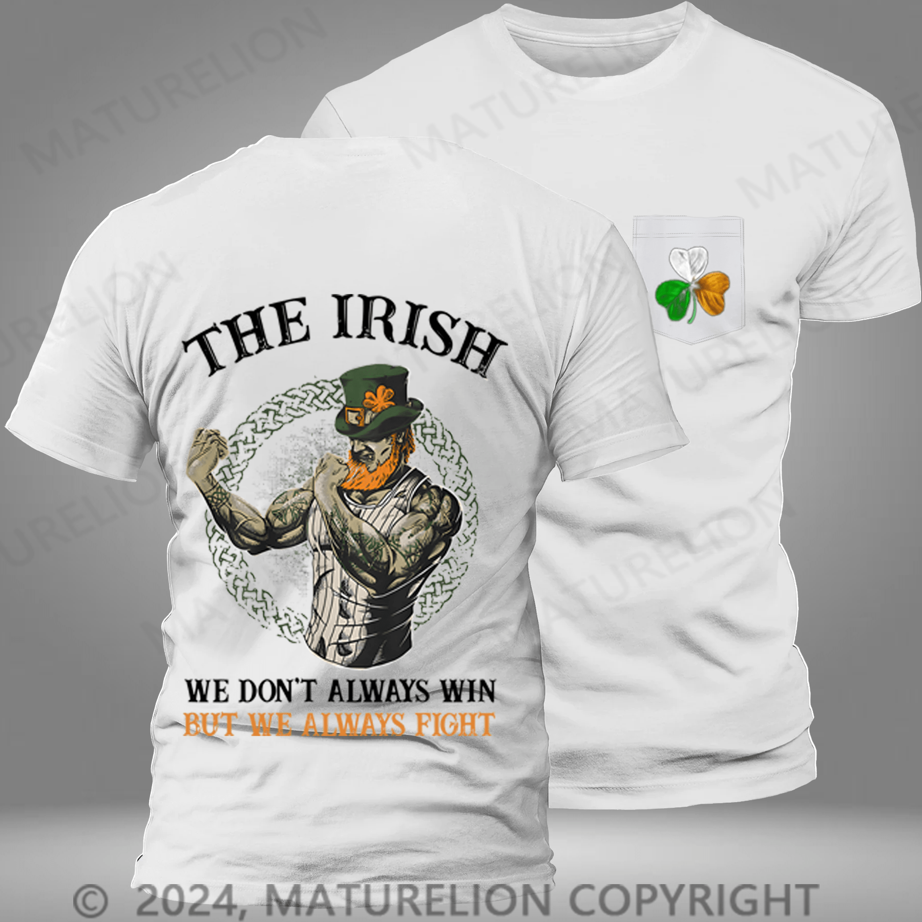 Maturelion St Patrick's T-shirt  Fighting Irish Pocket T-shirt