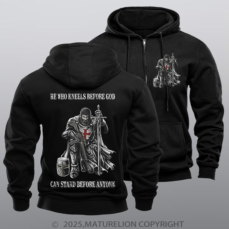 Maturelion Men's Hoodie He Who Kneels Before God Zipper Hoodie