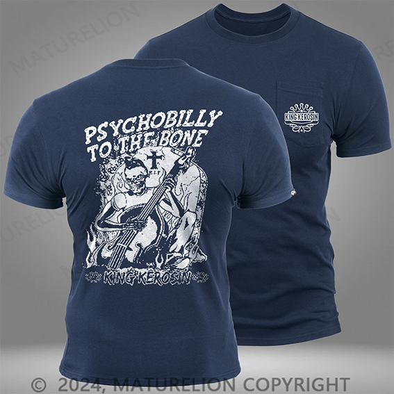 Maturelion King Kerosin Psychobilly to the Bone Mens Pocket T-Shirt