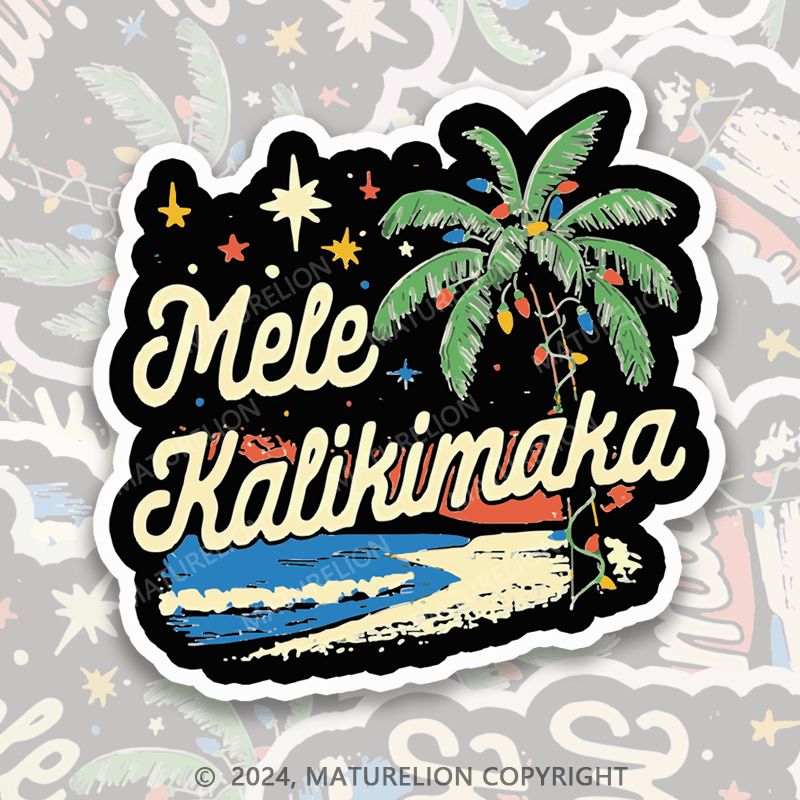 Maturelion Mele Kalikimaka Christmas Sticker