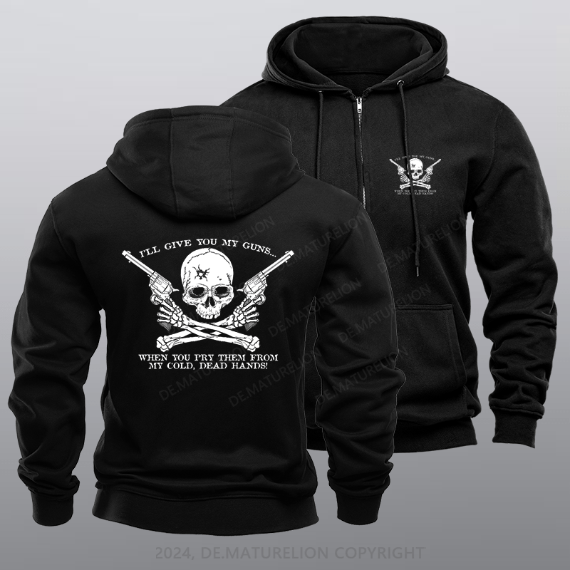 Maturelion Men's Hoodie COLD DEAD HANDS Zipper Hoodie