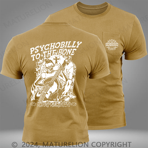 Maturelion King Kerosin Psychobilly to the Bone Mens Pocket T-Shirt