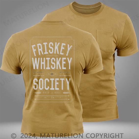 Maturelion Steady Frisky Whiskey Mens Pocket T-Shirt