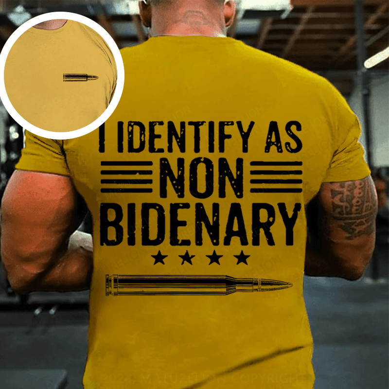 Maturelion Men's T-shirt I Identify As Non Bidenary Cotton T-shirt