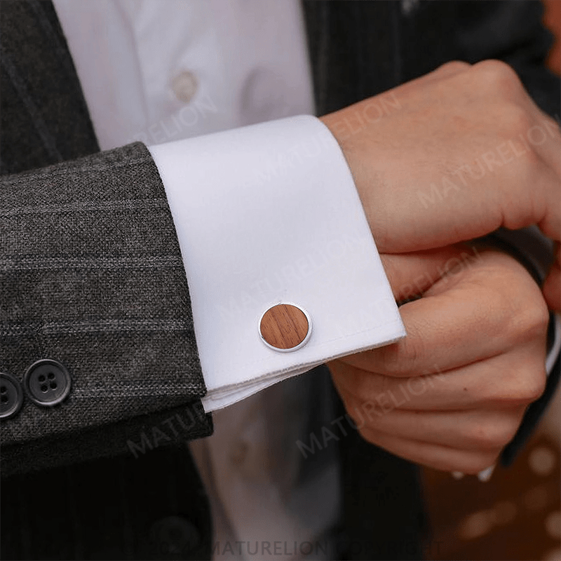 Maturelion Engraved Wood Cufflinks