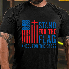 Stand For The Flag Kneel For The Cross Cotton T-shirt
