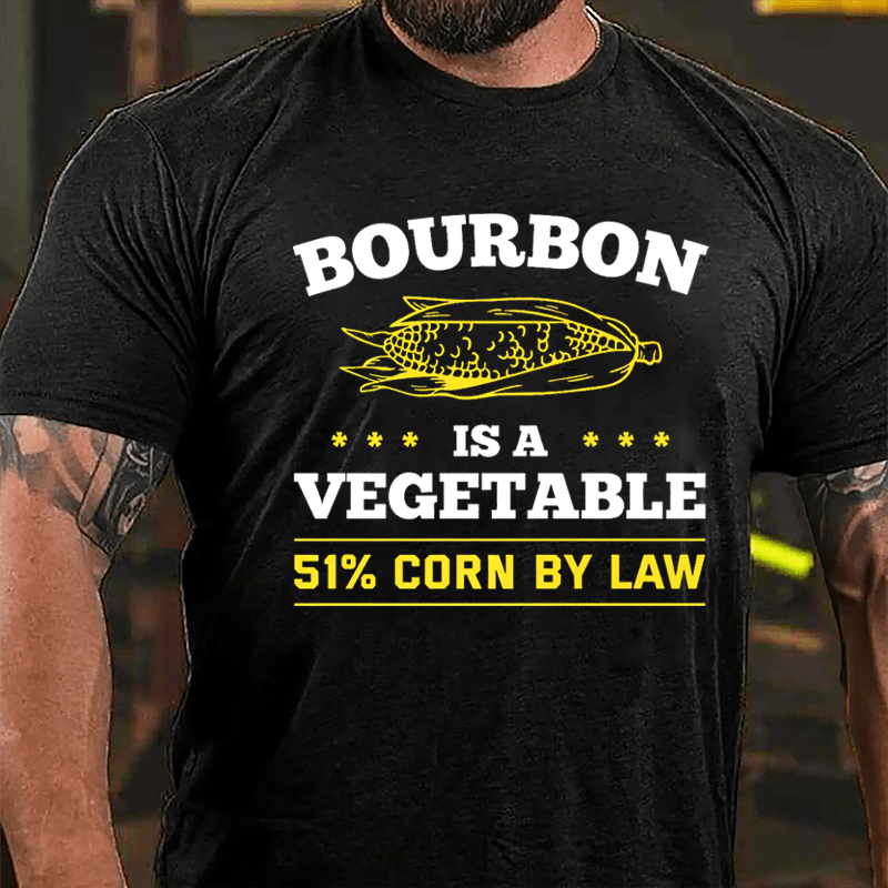 Bourbon Is A Vegetable 51% Corn By Law Men's Cotton T-shirt