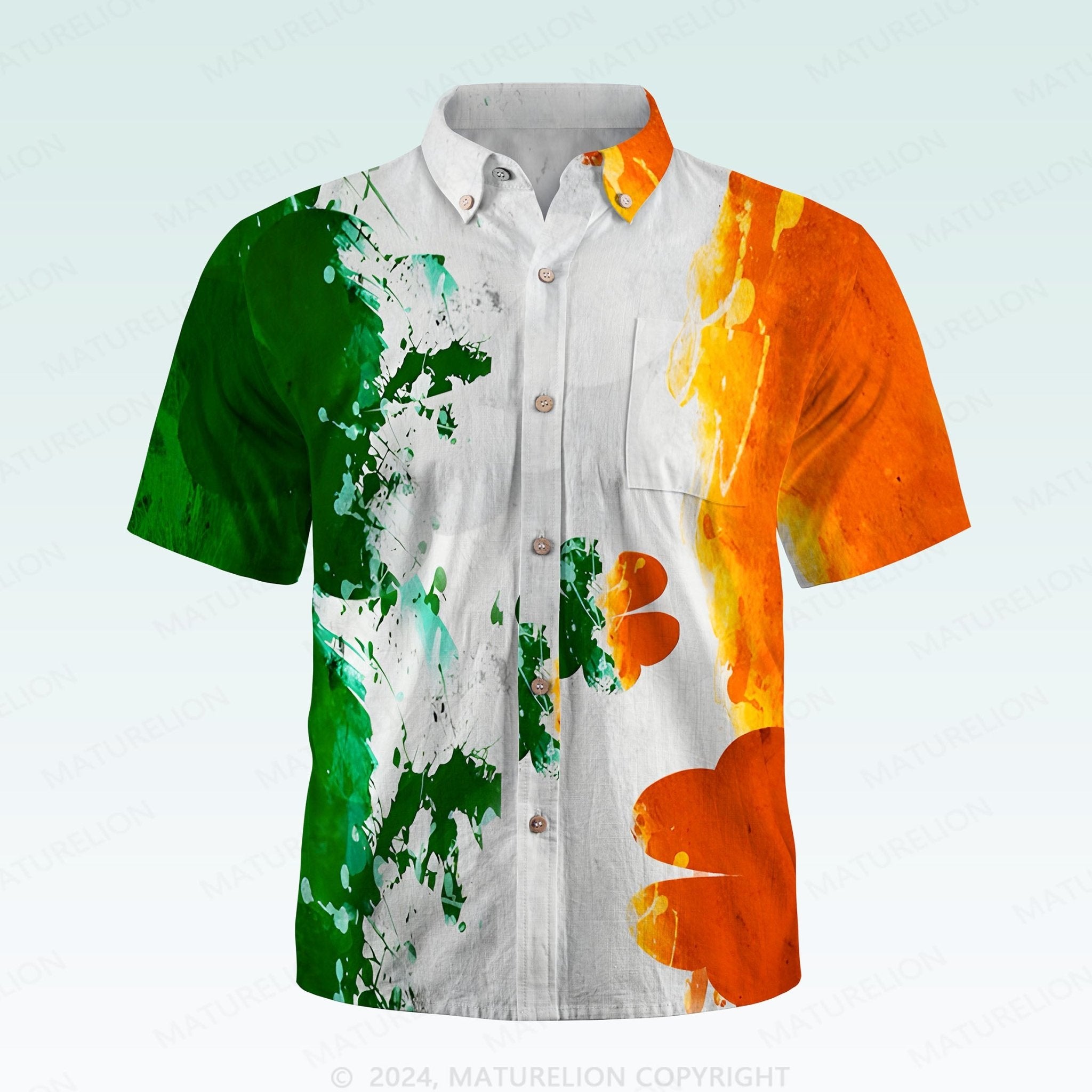 Maturelion St. Patrick's Hawaiian Shirt Lucky Island Style Hawaiian Shirt