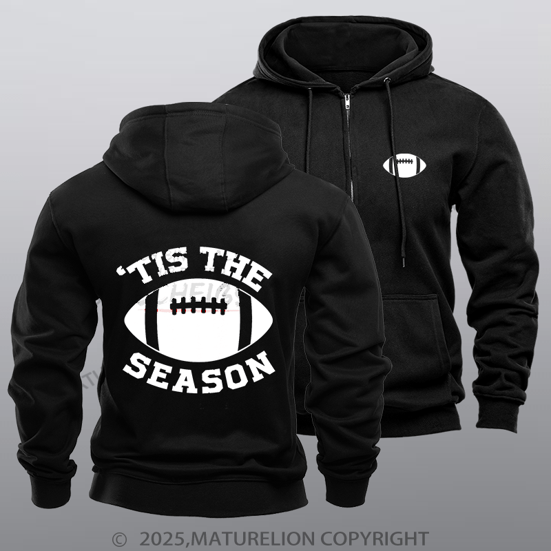 Maturelion Super Bowl Hoodie Tis The Season Zipper Hoodie