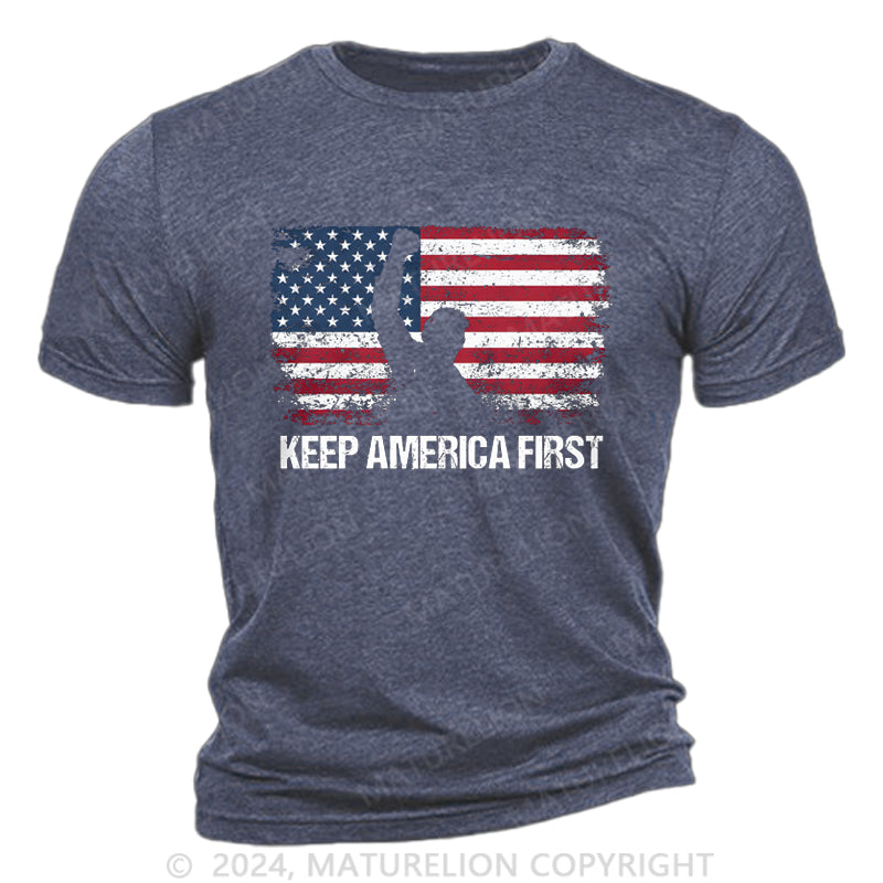 Maturelion Keep America First Cotton T-Shirt