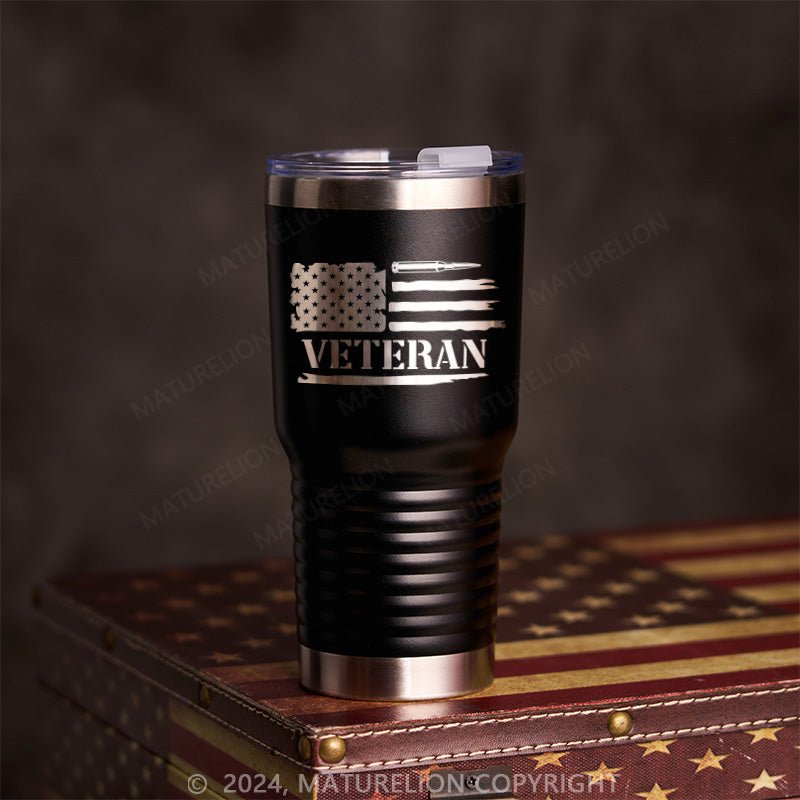 Maturelion Veteran Flag - Laser Etched Tumbler