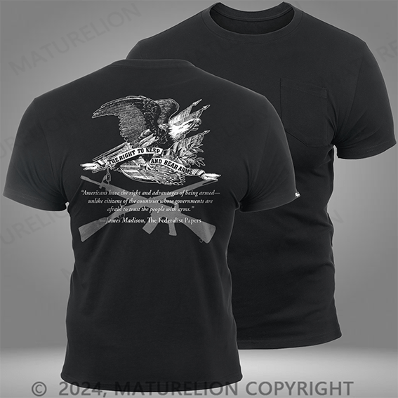 Maturelion Right To Bear Arms Black Pocket T-Shirt