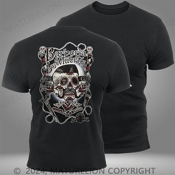 Maturelion Lucky 13 Barberia Los Muertos Pocket T-Shirt