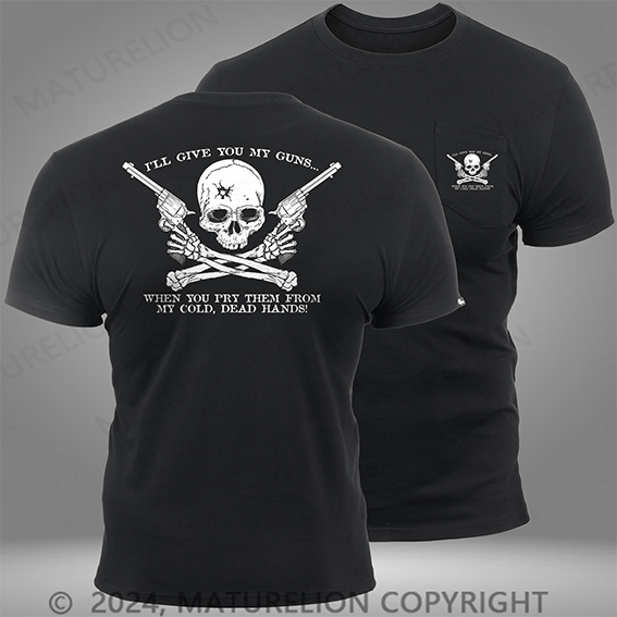 Maturelion COLD DEAD HANDS - Black Pocket T-Shirt