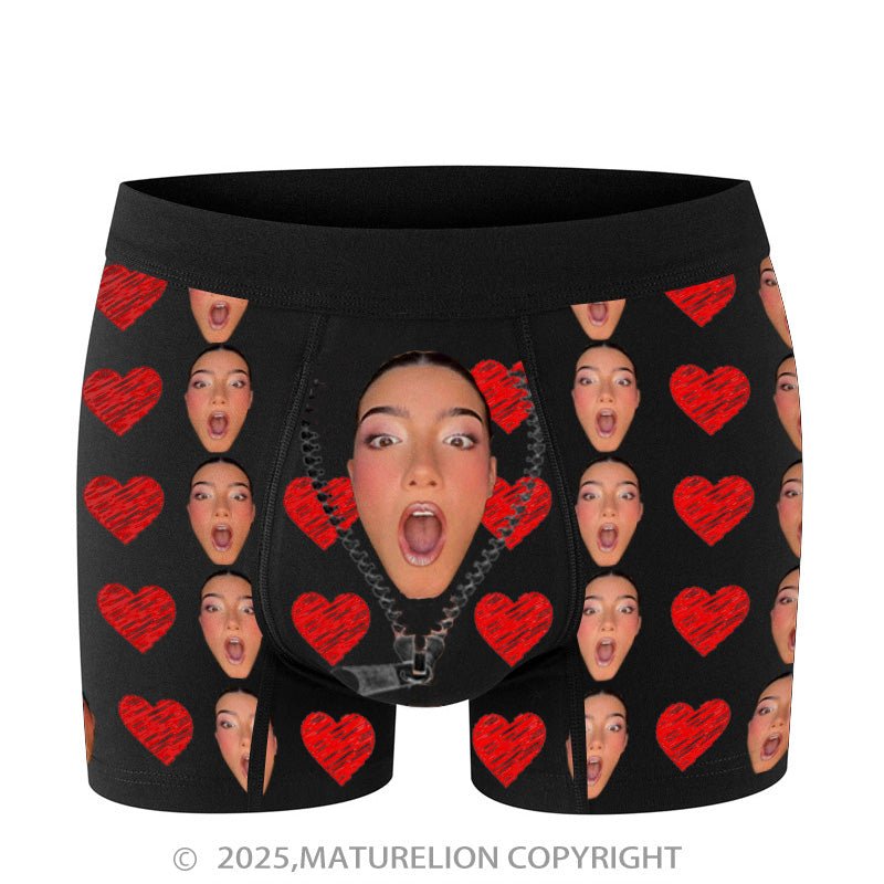 Maturelion Men's Boxers Custom Design Photo Underwear