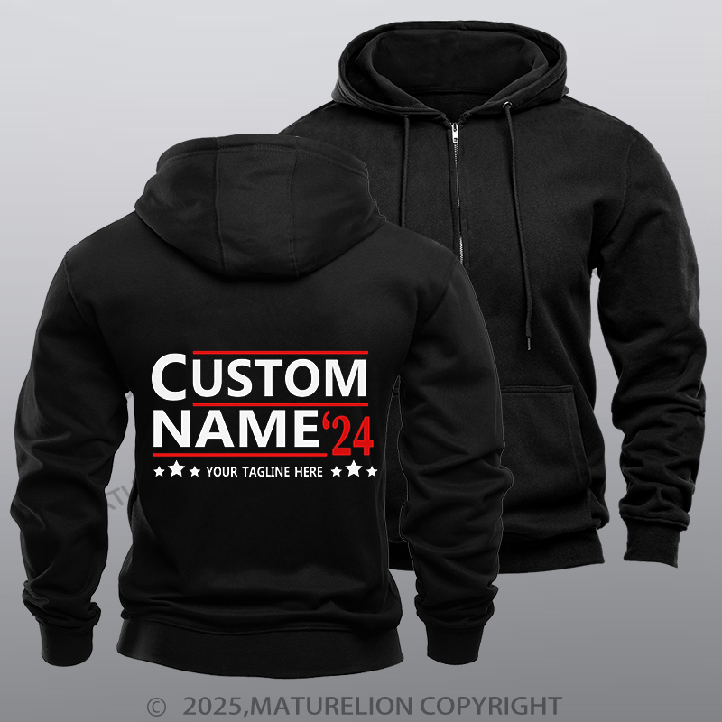 Maturelion  Men's Hoodie  Personalized Election Hoodie  Zipper Hoodie