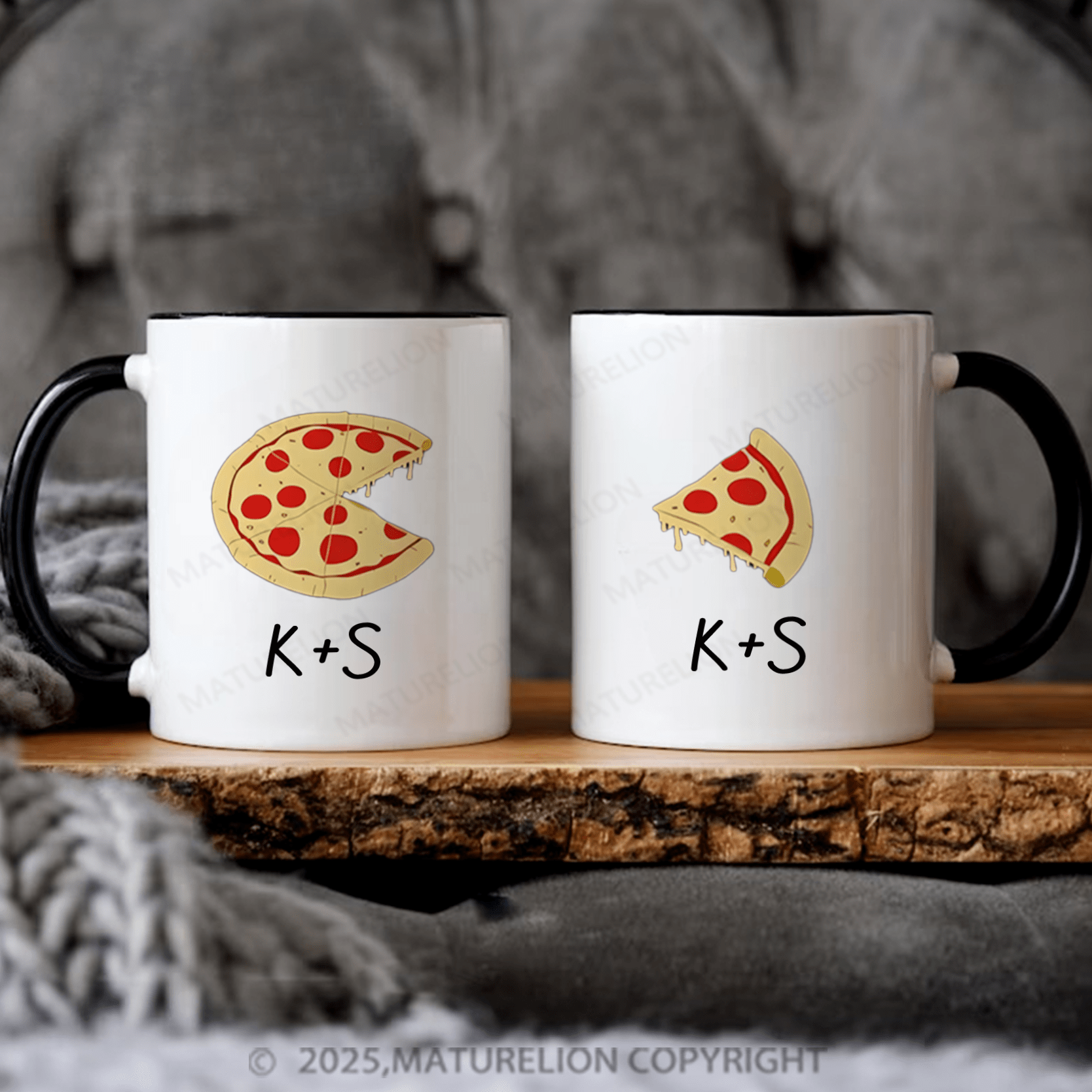 Maturelion Couple Mug Set The Missing Piece Pizza Mug Set