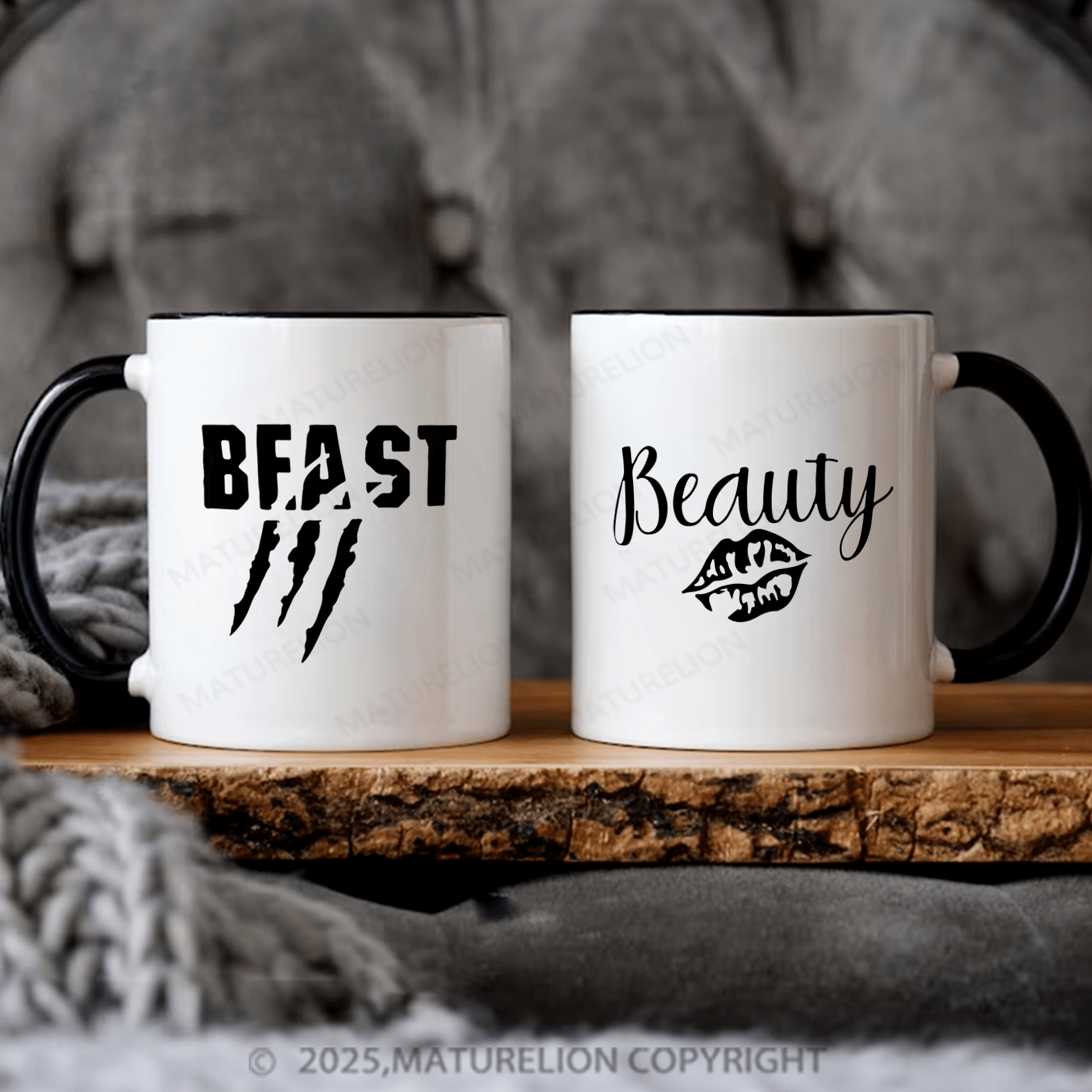 Maturelion Couple Mug Set Beauty & Beast Mug Set