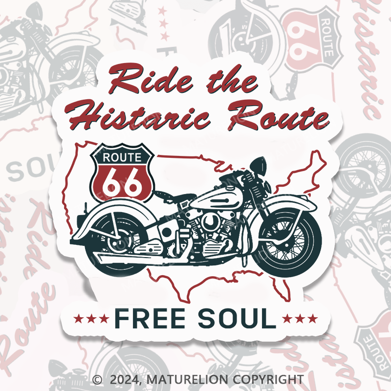 Maturelion  Historic Route 66 Stock Vectors Sticker