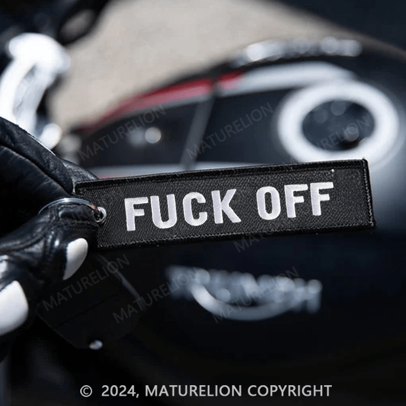 Maturelion Motorbike Keyring Fuck Off