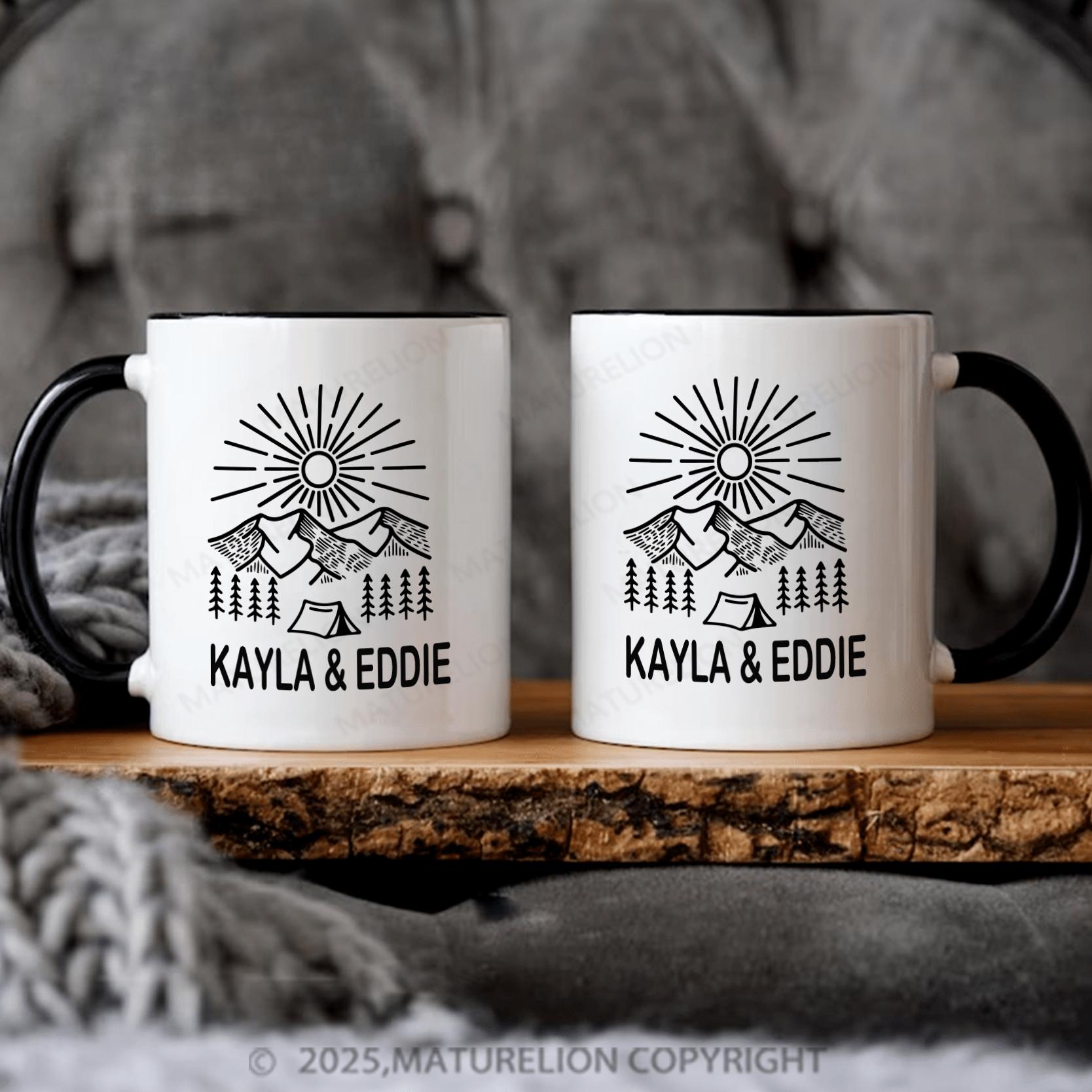 Maturelion Couple Mug Set Custom Camping Mug Set