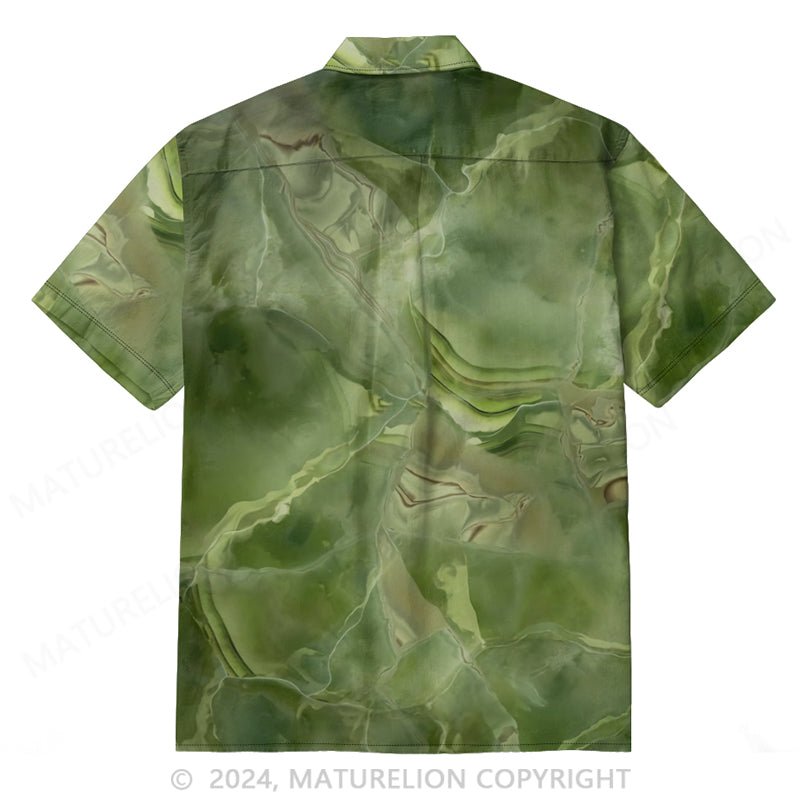 Maturelion 70’s Green Forrest Disco Print Shirt