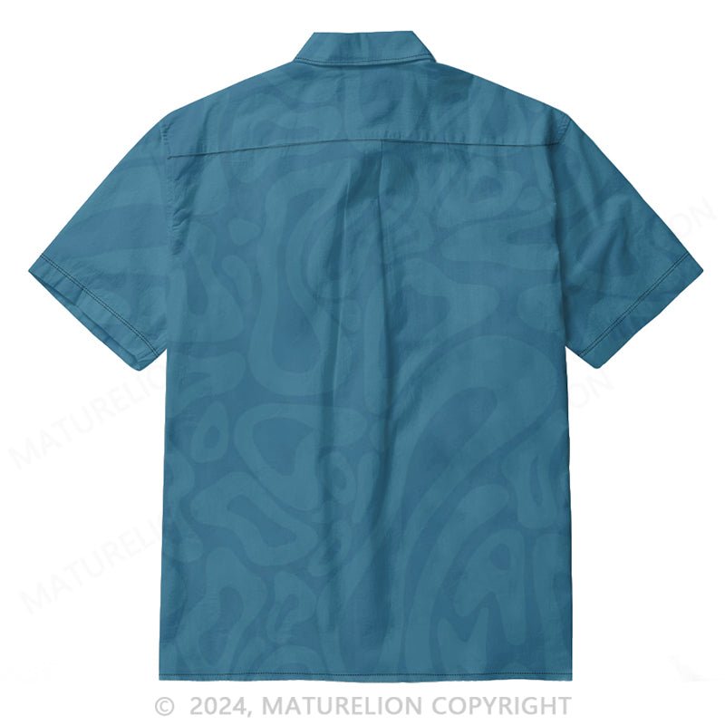 Maturelion Blue Seersucker Short Sleeve Shirt