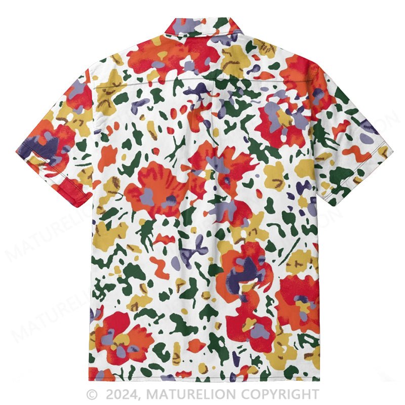 Maturelion Men's Floral Casual Shirt