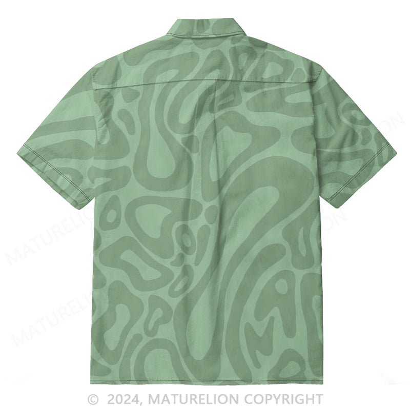 Maturelion Green Seersucker Short Sleeve Shirt