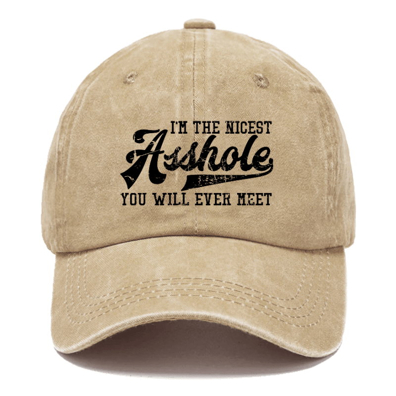 I'm The Nicest Asshole You'll Ever Meet Funny Sarcastic Cap