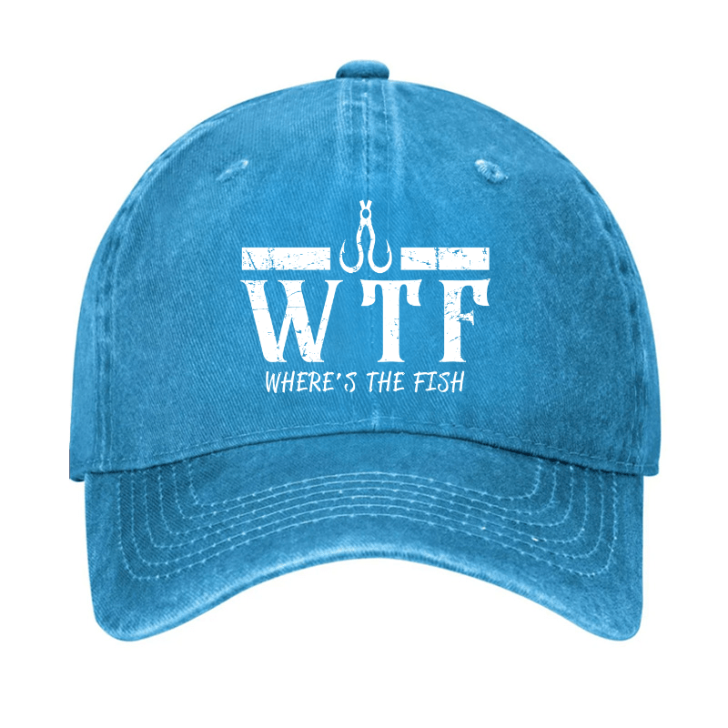 WTF Where is the Fish Funny Fishing Quote Cap