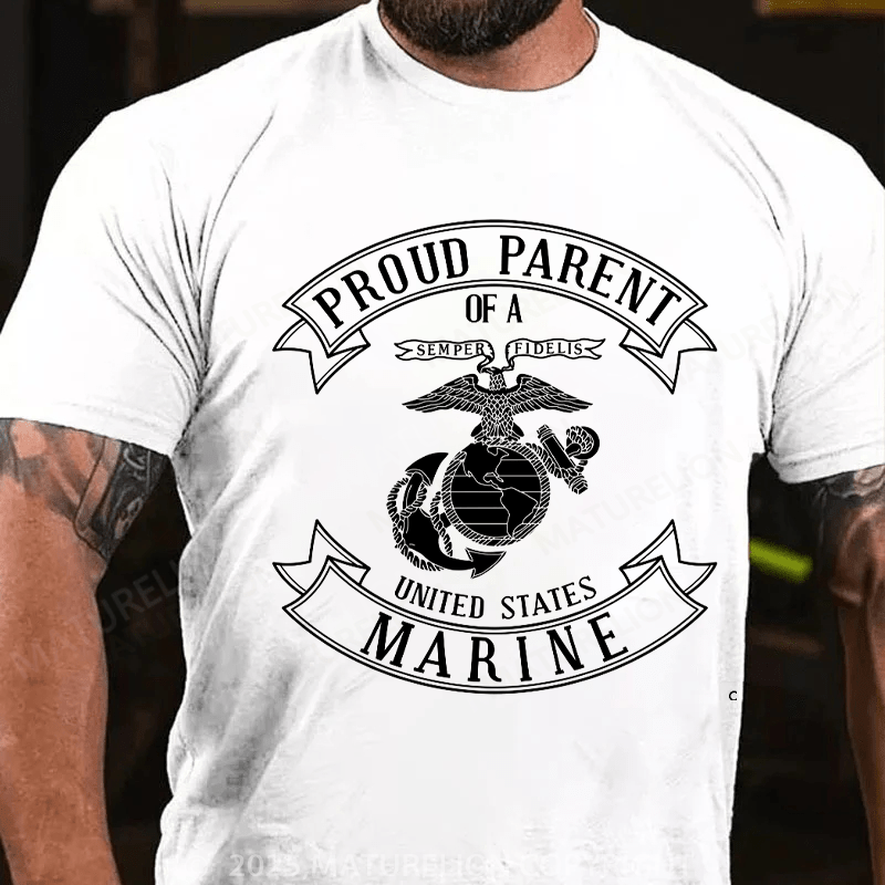 Maturelion Men's T-shirt USMC Proud Mom & Dad T-shirt