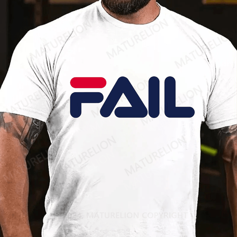 Maturelion Fila Fail T Shirt Funny 90's Parody Size Large