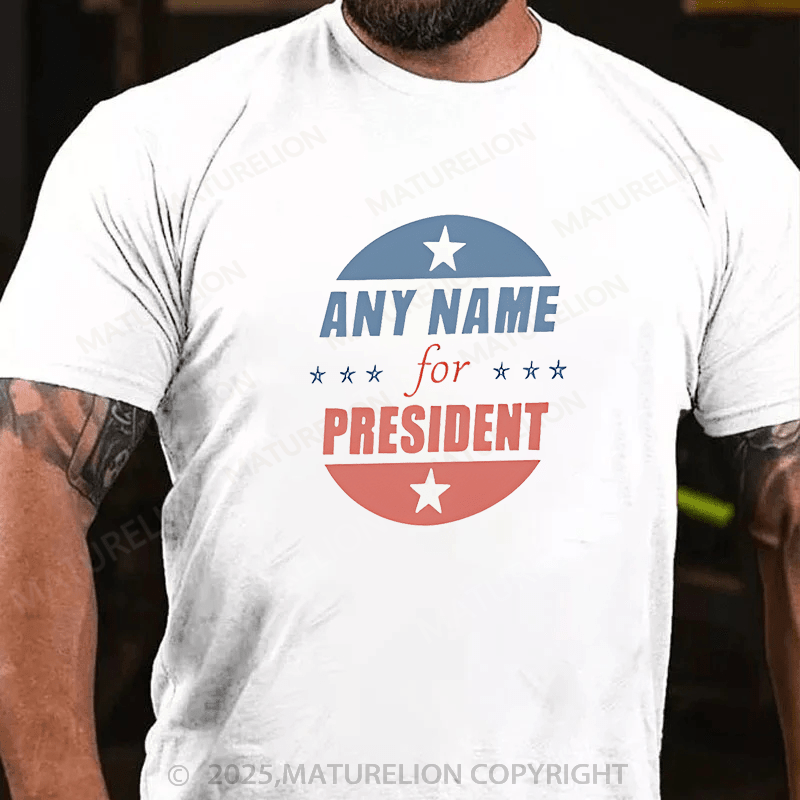 Maturelion Men¡®s T-shirt Personalized Name President T-Shirt  Cotton T-shirt