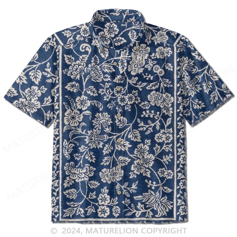 Maturelion Floral Print Summer Shirt