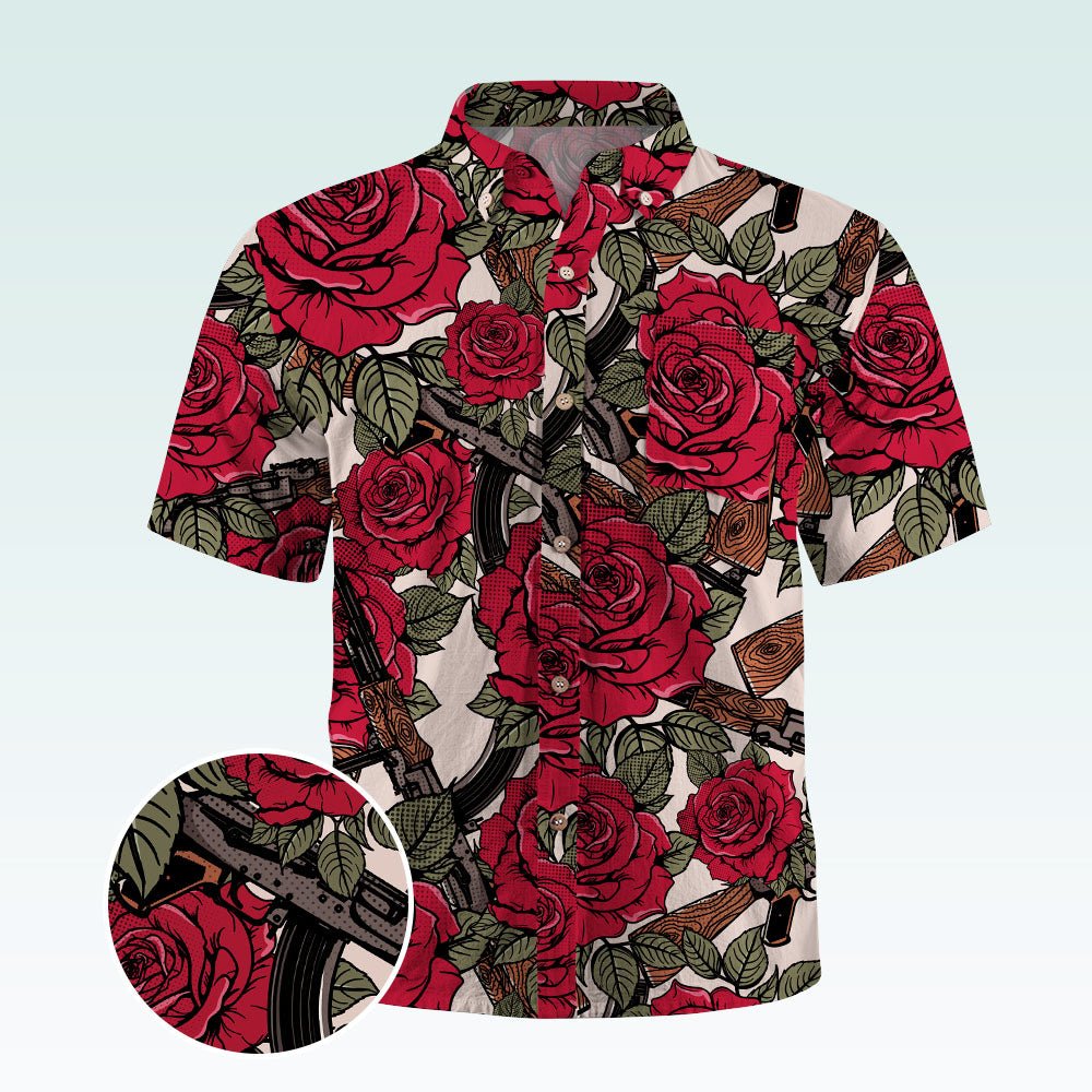 Maturelion Men's Hawaiian Shirt Harper Rose Allover Print Short Sleeve Shirt