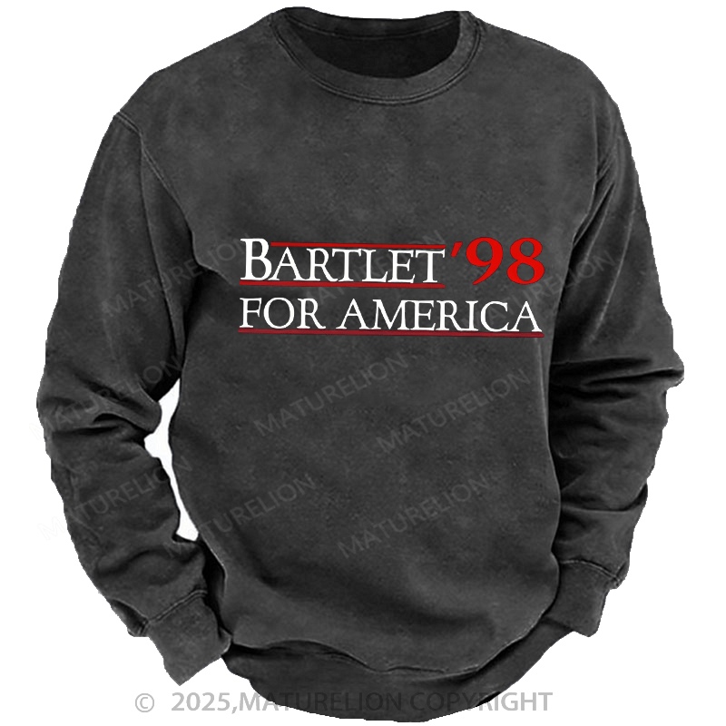 Maturelion Men's Sweatshirts Election Campaign Sweatshirts Washed Sweatshirts