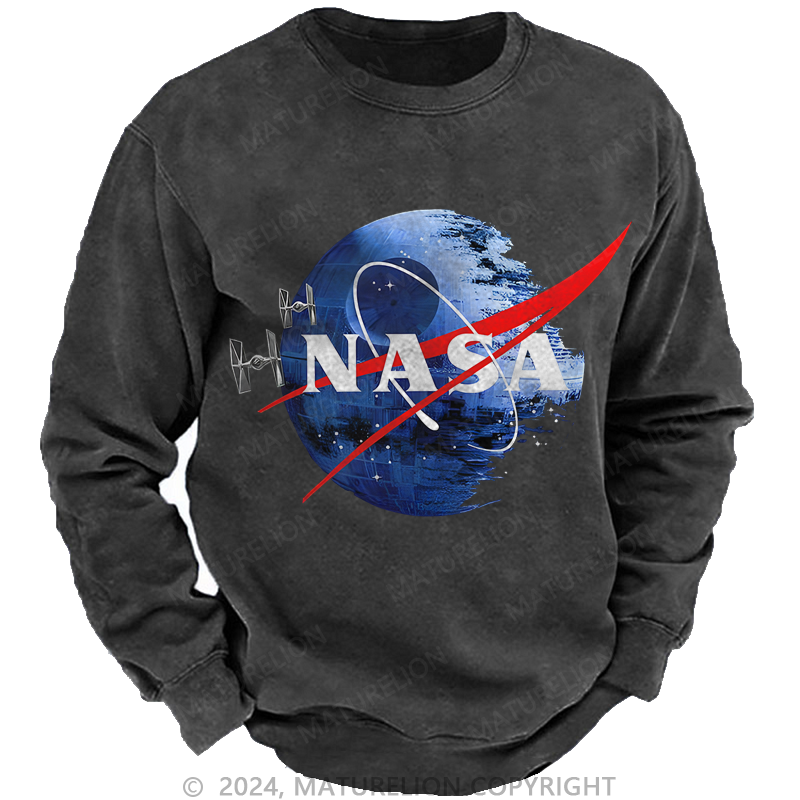 Maturelion Men's Sweatshirts Inspired Guava Iguana Death Star Graphic Sweatshirt